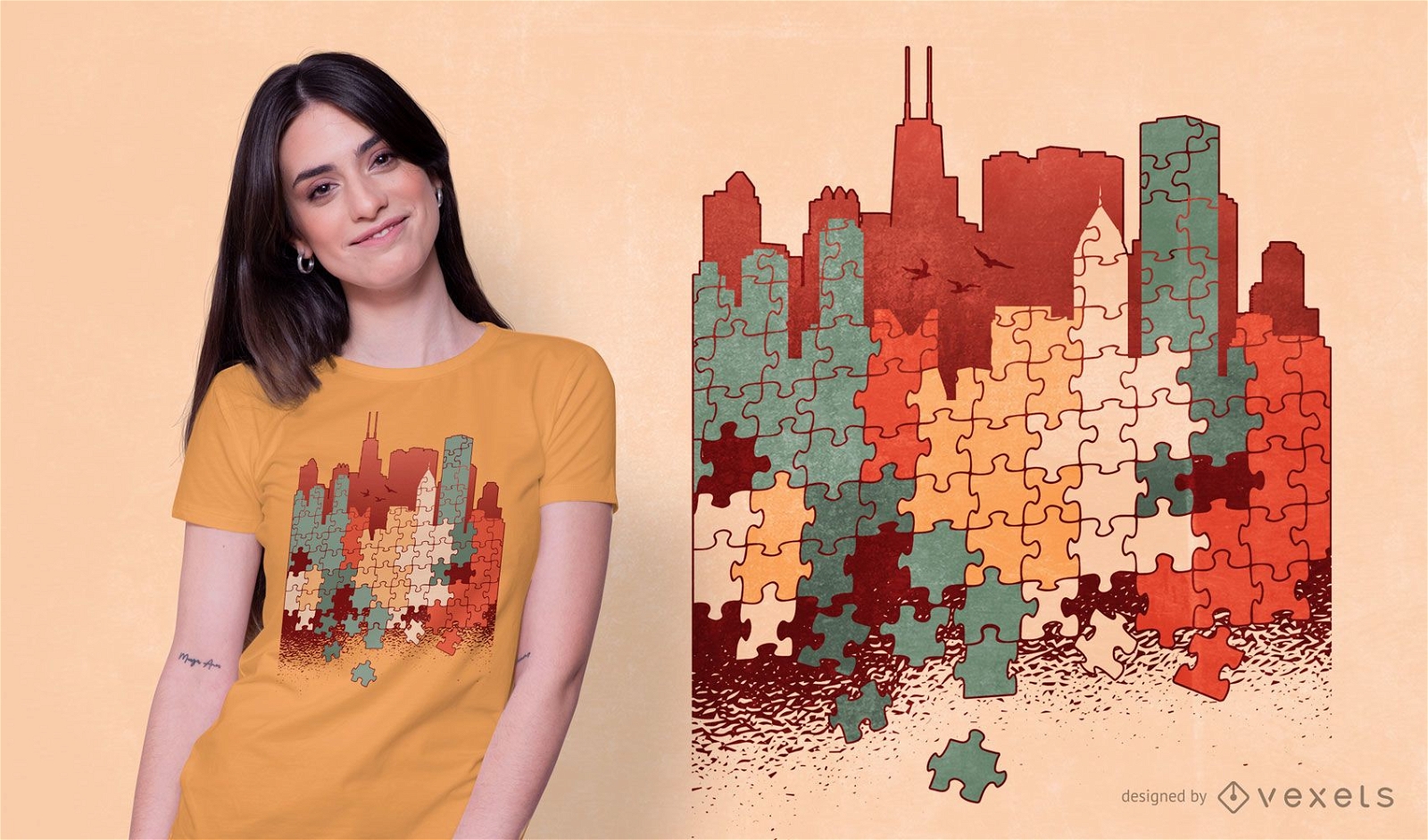 Dise?o de camiseta City Puzzle
