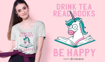 Unicorn reading t-shirt design Unicorn reading t-shirt design