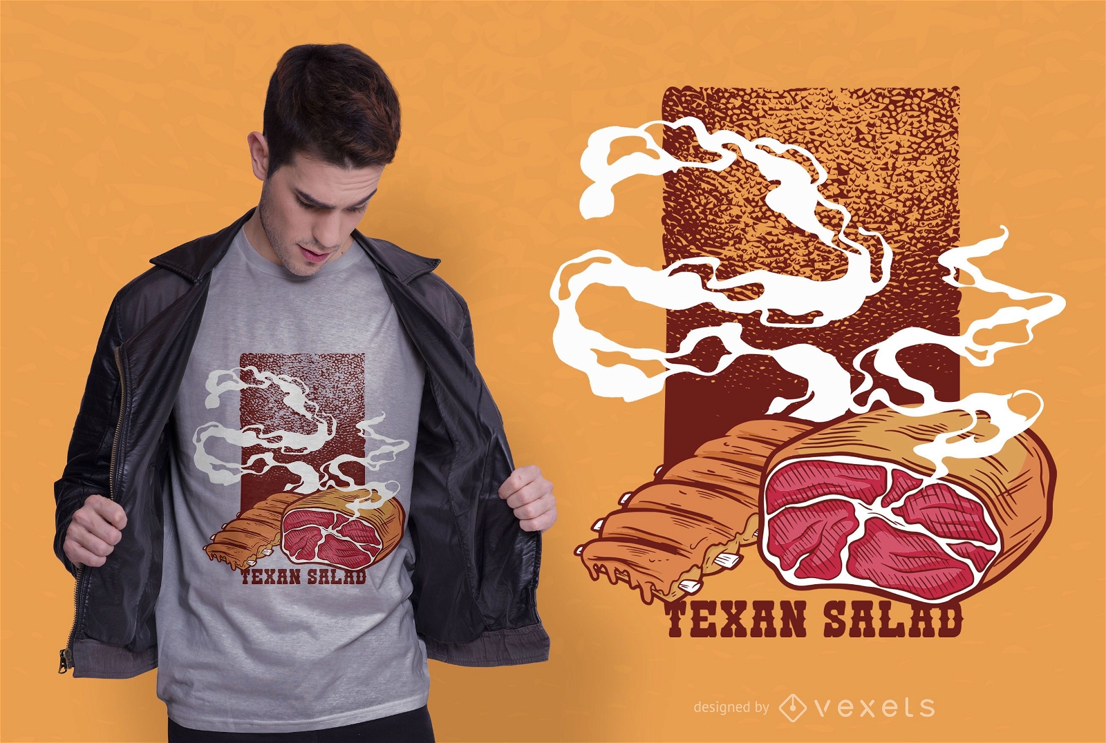 Design de t-shirt de salada texana