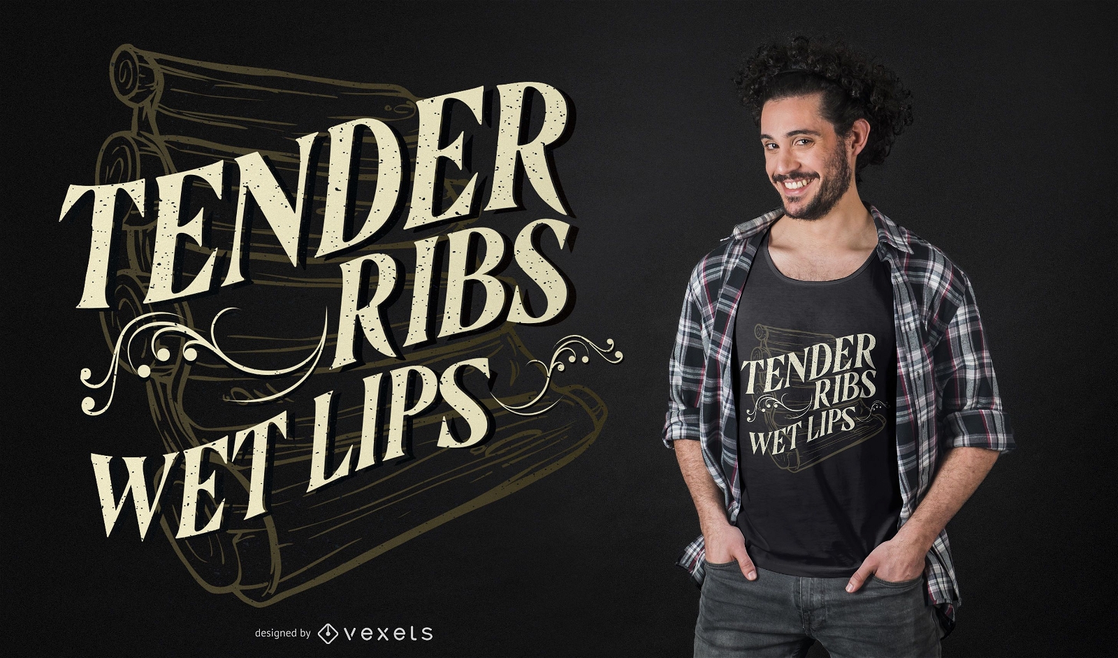 Tender ribs t-shirt design