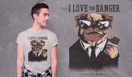 Diseño de camiseta de cita de peligro de perro Diseño de camiseta de cita de peligro de perro