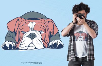 Diseño de camiseta de bulldog inglés