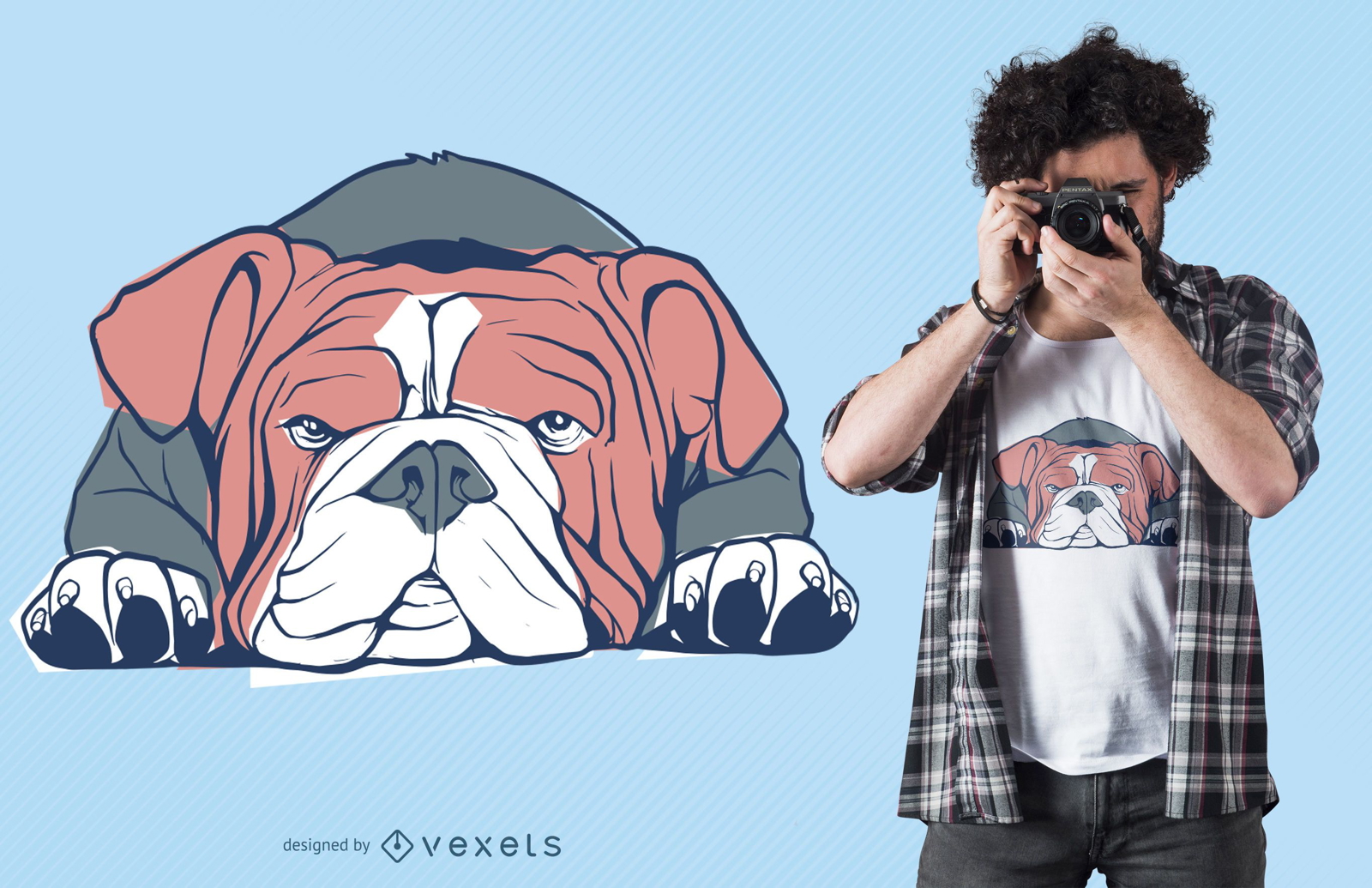 Design de camiseta de buldogue inglês