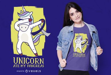 Design de camiseta de pâncreas unicórnio