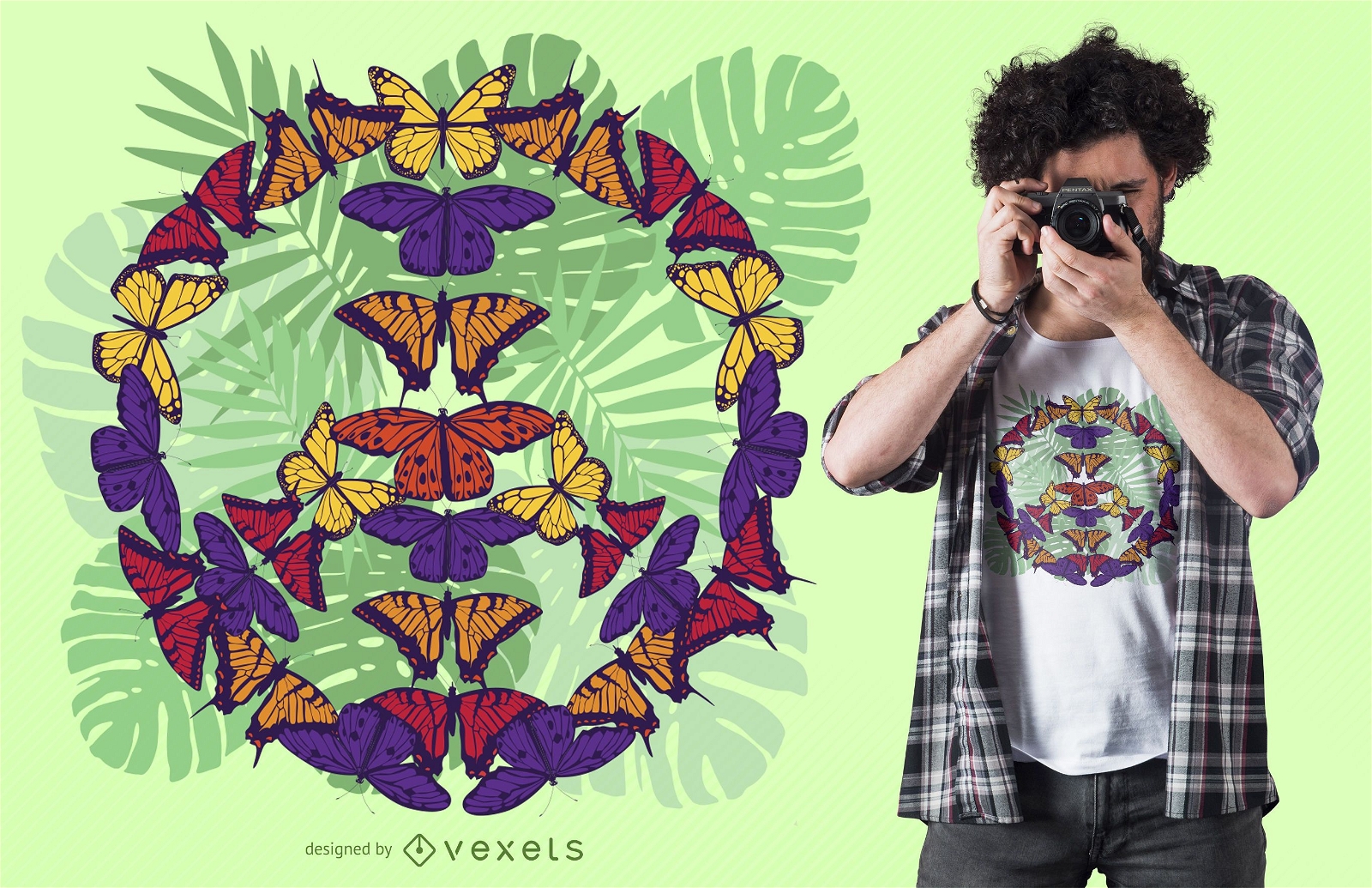 Schmetterlingsfriedenszeichen-T-Shirt Design