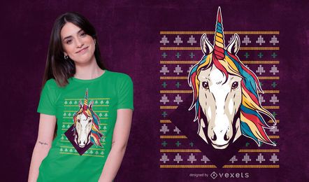 Ugly sweater unicorn t-shirt design Ugly sweater unicorn t-shirt design