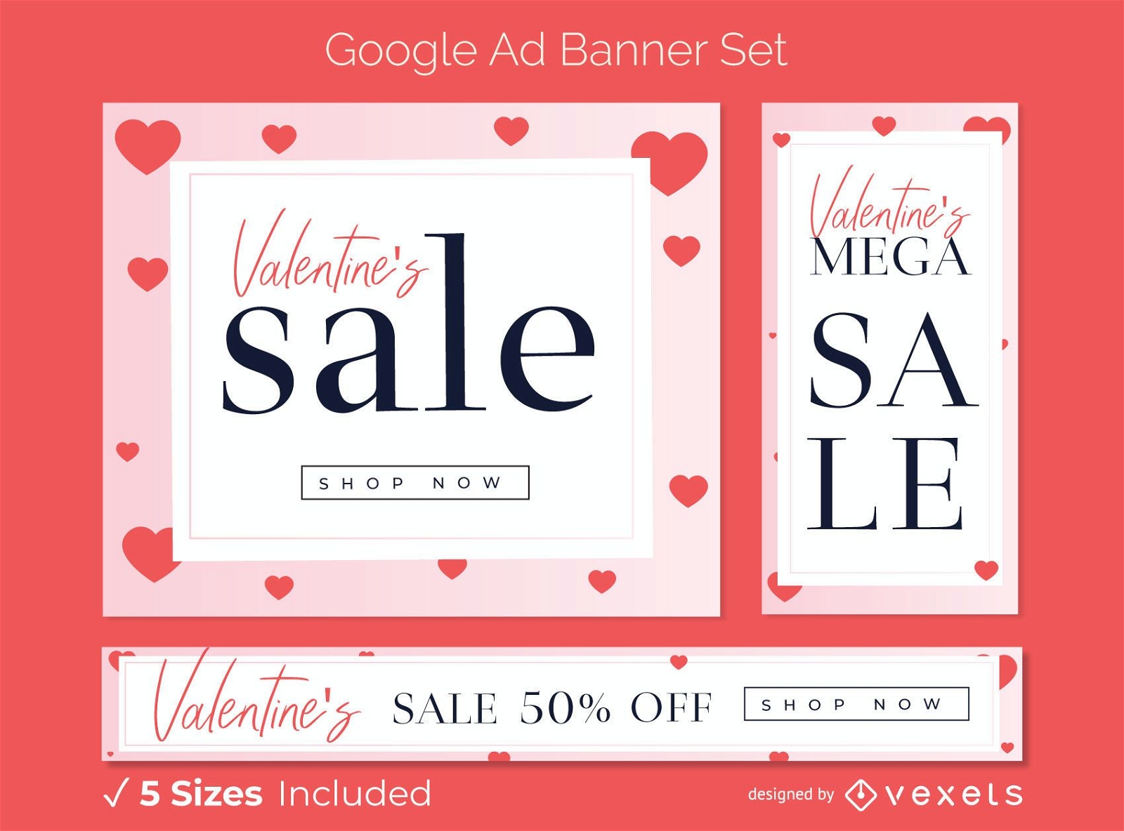 Valentinstag Verkaufsanzeige Banner Set