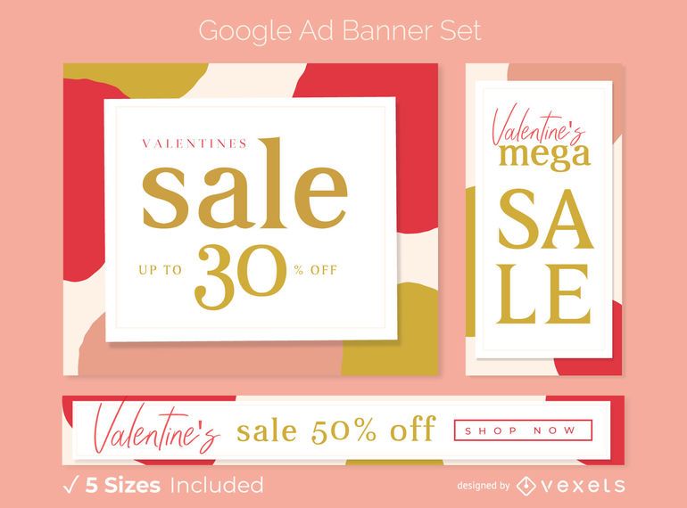 Valentine sale ad banner set Valentine sale ad banner set