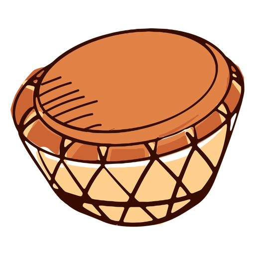 Bongo drum kettle drum flat PNG Design