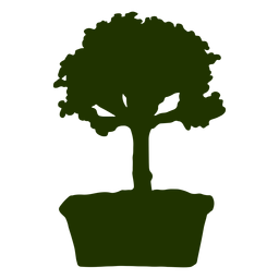 Bonsai pot trunk silhouette PNG Design