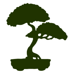 Bonsai trunk pot silhouette