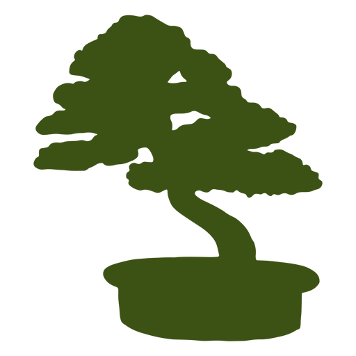 Bonsai trunk pot stem silhouette PNG Design