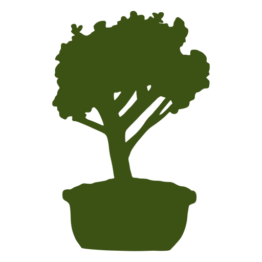 Silhueta de pote de tronco de bonsai Desenho PNG