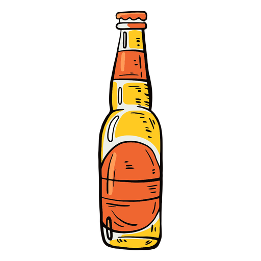 Botella de cerveza etiqueta plana