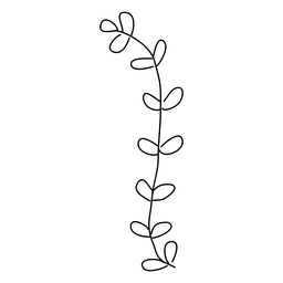 Hand gezeichnete Linie des Zweigstielstiels PNG-Design
