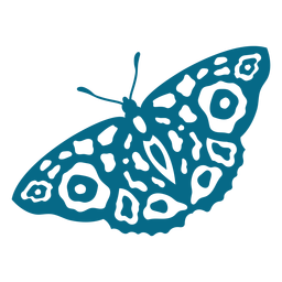 Silueta detallada de ala de antena de mariposa Diseño PNG