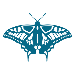Silhueta detalhada de asa de borboleta Desenho PNG