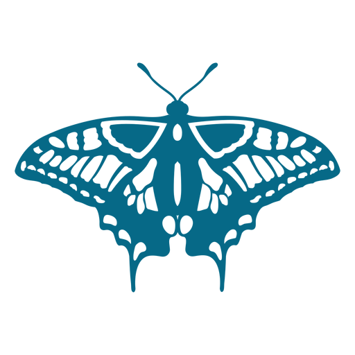 Silueta detallada de ala de mariposa Diseño PNG