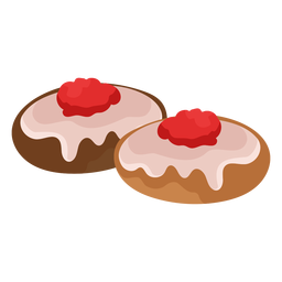 Kuchen Kirschgebäck flach PNG-Design