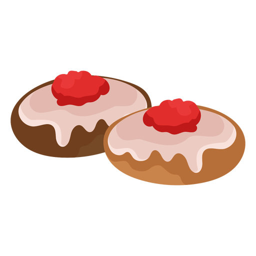 Cake cherry pastry flat PNG Design