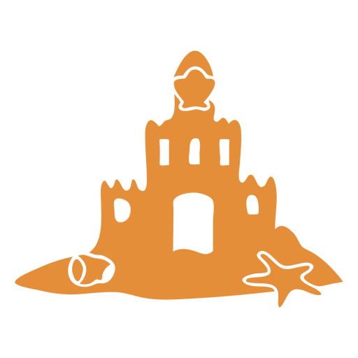 Silueta detallada de arena de castillo Diseño PNG