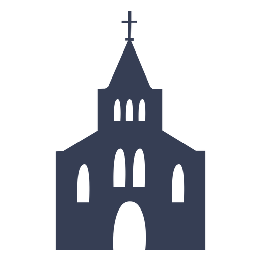 Catedral iglesia templo silueta detallada Diseño PNG