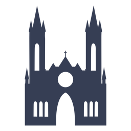 Detaillierte Silhouette des Kathedralen-Tempels der Kirche PNG-Design