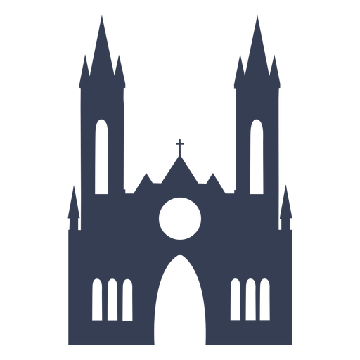 Detaillierte Silhouette des Kathedralen-Tempels der Kirche PNG-Design