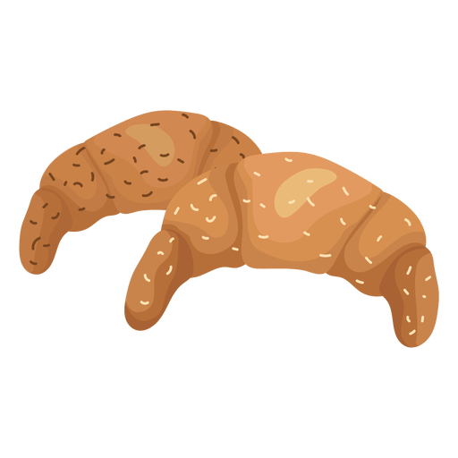 Croissant loaf sesame flat PNG Design