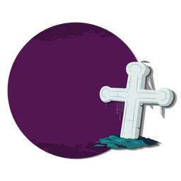 Cross grave sticker badge PNG Design