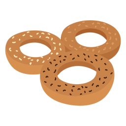 Donut bagel sesame flat PNG Design