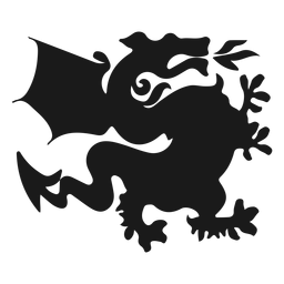 Silhueta de cauda de dragão Desenho PNG