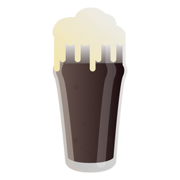 Schaumbierglas dunkel flach PNG-Design