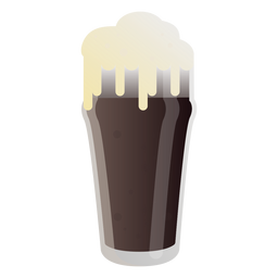 Vaso de cerveza de espuma oscuro plano