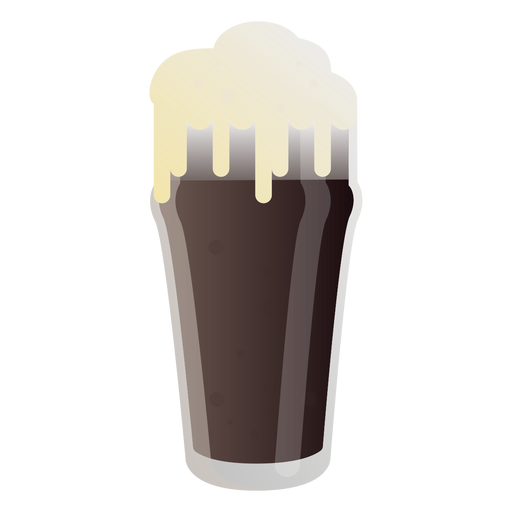 Copo de cerveja de espuma escuro liso Desenho PNG