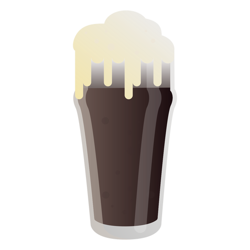 Vaso de cerveza de espuma oscuro plano Descargar PNG/SVG transparente