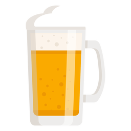 Cerveza de espuma cristal claro plano Diseño PNG