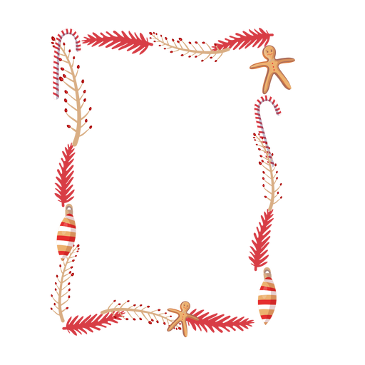 Frame branch toy candy cane badge sticker