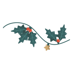 Ilustración de adorno de bola de hoja de guirnalda Diseño PNG