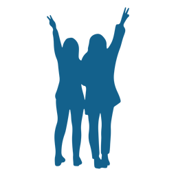 Silhueta de postura de par de garotas Desenho PNG