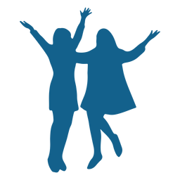 Mädchen Haltung Paar Silhouette PNG-Design