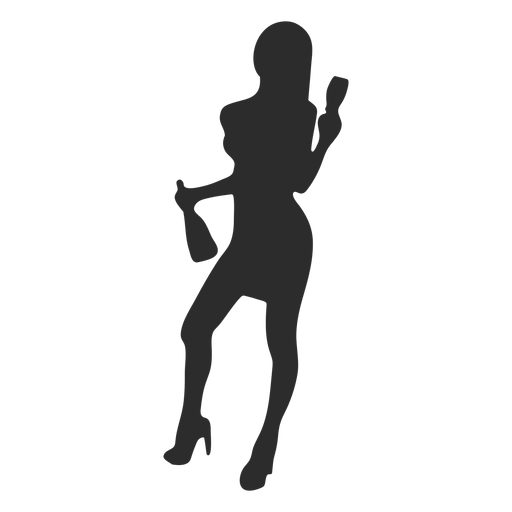 Girl woman glass bottle silhouette
