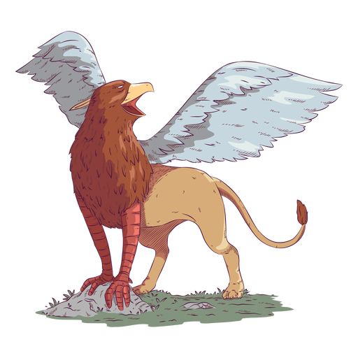 Griffin gryphon colorido ilustração colorida Desenho PNG
