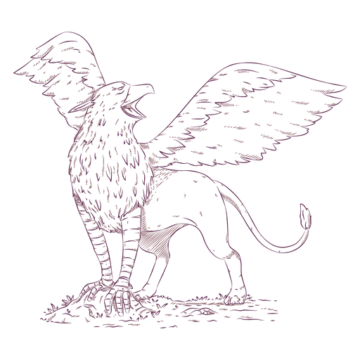 Griffin gryphon illustration PNG Design