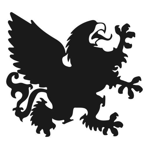 Griffin gryphon wing tail silhouette PNG Design