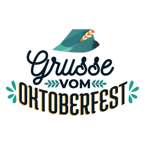 Grusse vom oktoberfest hat cap badge pegatina Diseño PNG