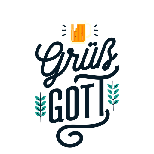 GrÃ¼Ã?? gott badge sticker PNG Design