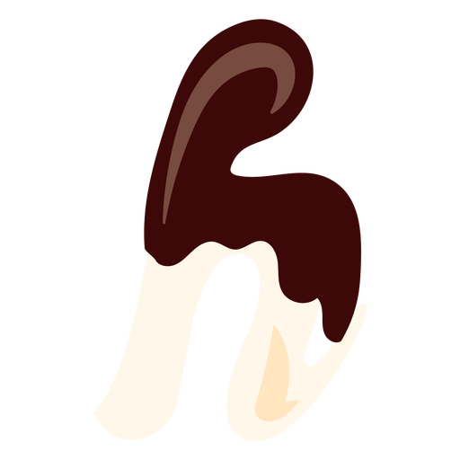 H h letter chocolate flat PNG Design