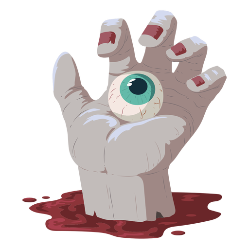 Hand eye blood illustration PNG Design