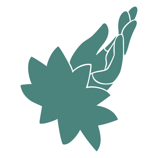 Hand flower detailed silhouette PNG Design